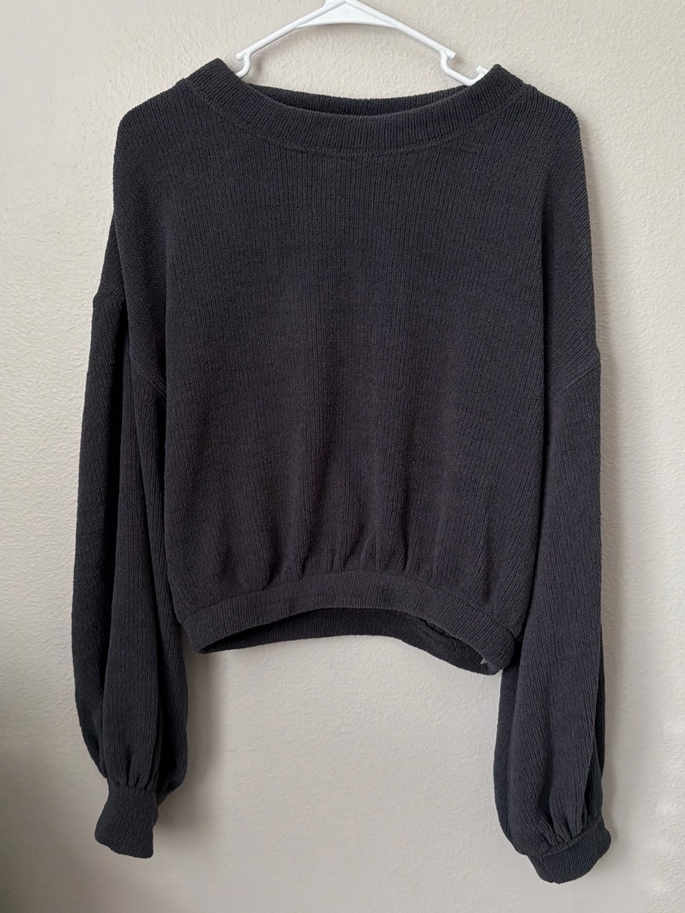 Free People Beach TGIF Pullover Sweater Balloon Sleeves Women’s Xs Gray - Picture 2 of 4